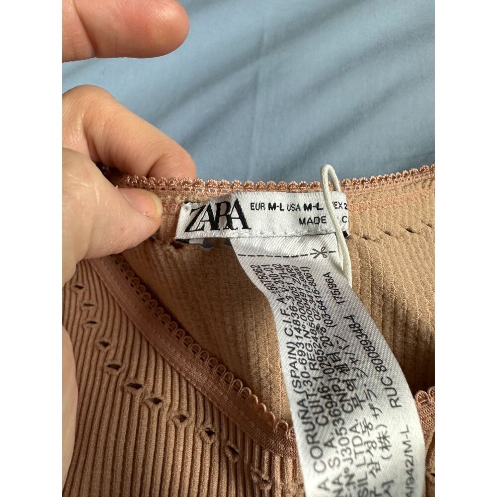 NWT ZARA Contour Collection Seamless Openwork Mini Dress Nude Sz M-L bloggers - Picture 10 of 10